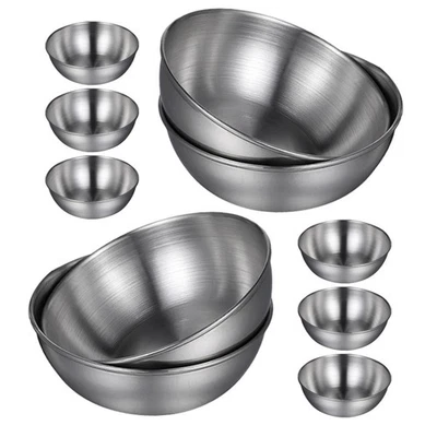  10 Pcs Piatti Di Salsa Soia Ciotole Preparazione in Acciaio Inossidabile - Immagine 1 di 4