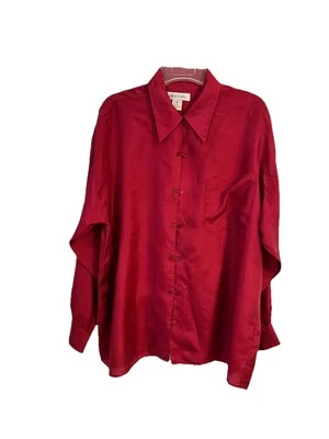 Top túnica BOGARI para mujer granate seda aro botones bolsillo M Foto 1 de 4