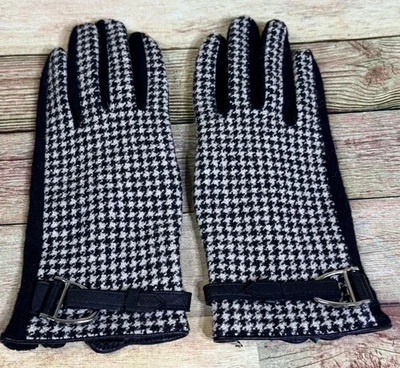 Guantes para mujer Lauren Ralph Lauren mezcla de lana y cachemir pequeños pata de gallo Foto 1 de 4