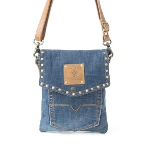 Borsa a tracolla piccola Dahlia Denim - Regolazione. Cinturino in pelle - foderato - tasca interna con zip - Foto 1 di 5