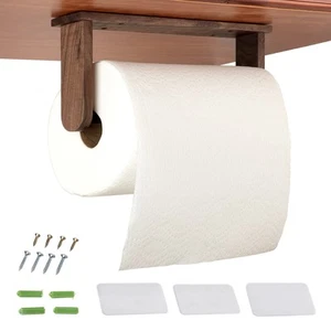 Wood-Paper-Towel-Holder-Under-Cabinet-Kitchen-Handmade - Wall Mounted/Adhesiv... - Picture 1 of 9