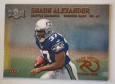 SHAUN ALEXANDER 2000 FLEER RARE METAL ROOKIE CARD #288 SEAHAWKS SP RC - Image 1 of 2
