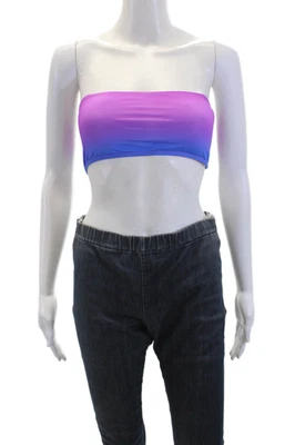 PilyQ Women's Strapless Ombre Bikini Bandeau Swimsuit Top Purple Size S - Image 1 of 4