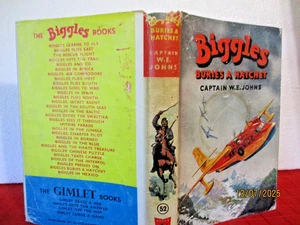 BIGGLES BURIES A HATCHET 1958 1st edition HCDJ Captain W.E. Johns illus Stead - Picture 1 of 8