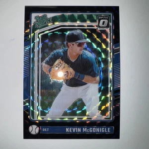 1 OF 1/1 KEVIN MCGONIGLE 2024 DONRUSS OPTIC RATED PROSPECT BLACK FINITE PRIZM RC - Picture 1 of 8