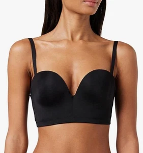 Wonderbra Women's Ultimate Backless Push-Up Bra Padded Black 36C BNWT - Picture 1 of 13