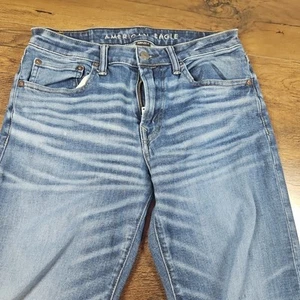 American Eagle Airflex + Blue Classic Bootcut Jeans Men’s 31x32 Whiskered - Picture 1 of 7