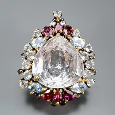 Joyería 35 ct+ Broche Cuarzo Natural Plata de Ley 925/NB30525 Foto 1 de 4