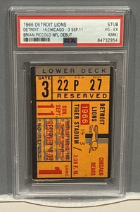 1966 Chicago Bears v. Detroit Lions -- Brian Piccolo NFL Debut - PSA ticket stub - Picture 1 of 1