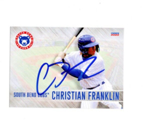 Christian Franklin 2023 South Bend Cubs signed autograph baseball card Arkansas#