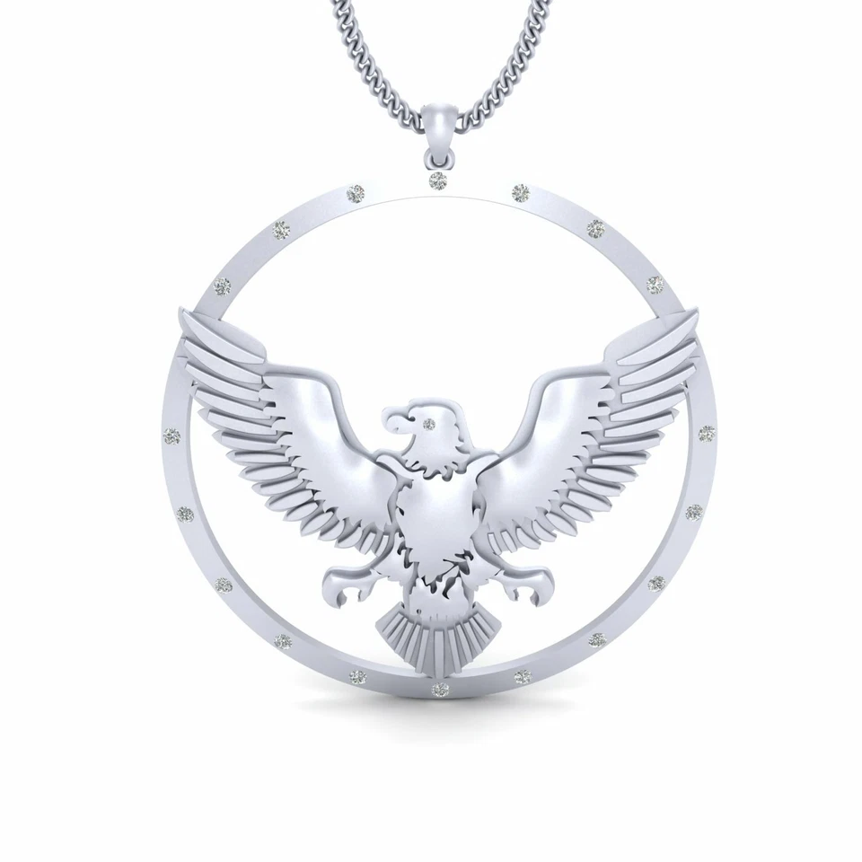Birds View Eyed Falcon Pendant Eagle Locket Jewelry 925 Sterling Silver - Image 1 of 4