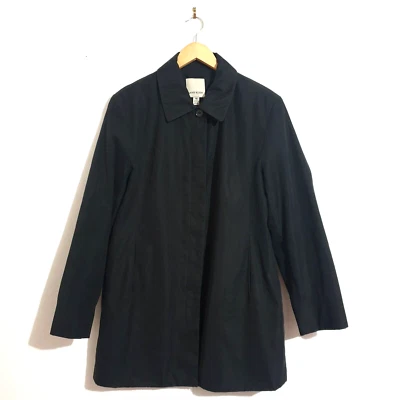 Anne Klein 2 Jacket Sz 10 Black Lined Button-Down Front Pockets Designer Womens - Image 1 of 4