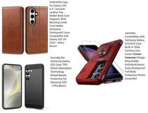 Samsung Galaxy s25 phone cases (3 pack) Leather, Credit Card Holder, Shockproof - Picture 1 of 1