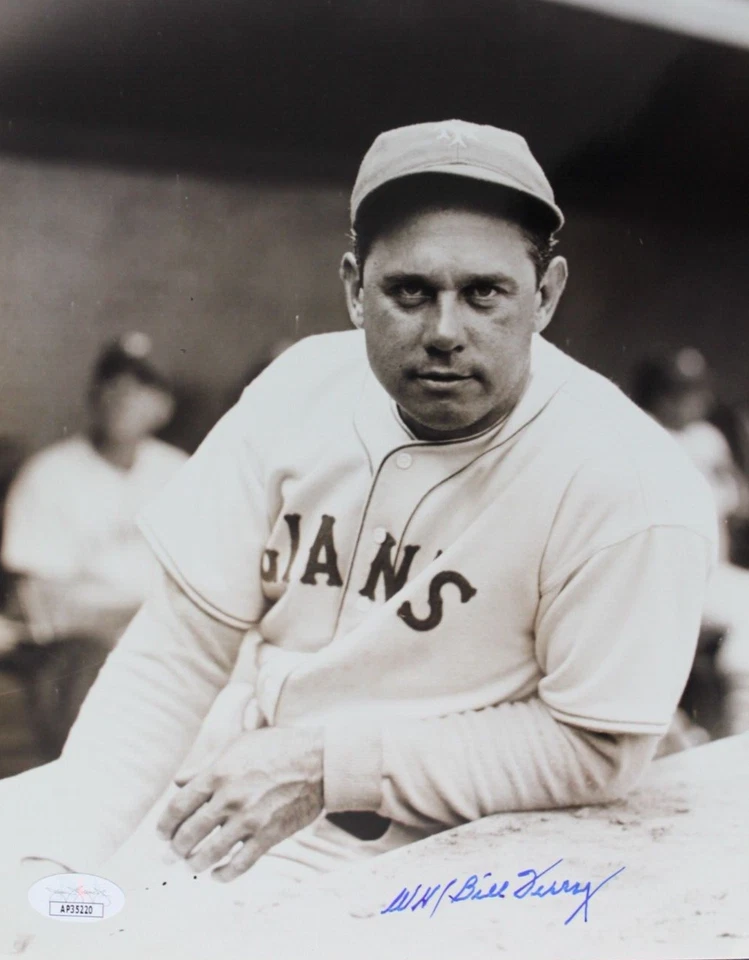 Bill Terry (d.1989) HOF NY Giants Autographed 8x10 Signed Vintage Photo JSA - Image 1 of 4