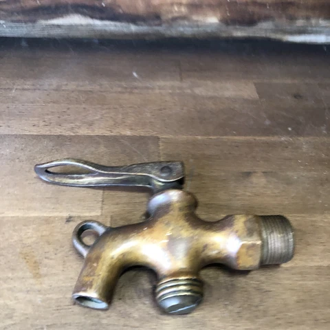 Vintage Locking Brass Spigot ValveFaucet Steampunk-Nat. Brass Cover