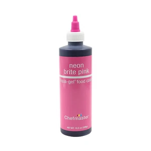 Chefmaster 10.5oz Neon Brite Pink Liqua-Gel Food Coloring, Cakes, Eggs, Pastry - Picture 1 of 3