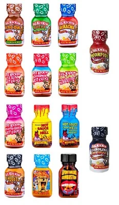 SOUTHWEST SPECIALTY FOODS ASS KICKIN' MINI TRAVEL SIZE HOT SAUCE 14 DIFFERENT FLAVORS U-PICK 3/4 oz .75 oz