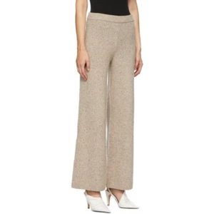 JOSEPH Donegal Wool Tweed Knit Wide Leg Pants Beige S NEW $335 - Picture 1 of 12