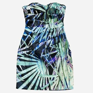 Lipsy London Bodycon Strapless Silky Shanghai Nights Zippered Mini Dress US Sz 2 - Picture 1 of 12
