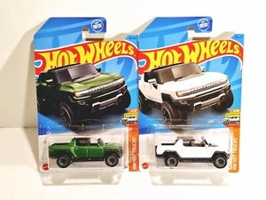 Hot Wheels 2023 HW Hot Trucks 3/10  GMC Hummer EV Lot Green And White - Picture 1 of 3