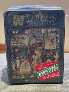 Vintage 1996 Hallmark Victorian Christmas Collectible Tin w/500-Piece Puzzle - Picture 1 of 4