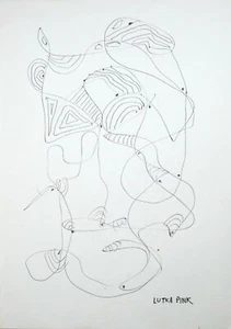 Lutka Pink - Drawing Original - Felt - Zig Zag 18 - Picture 1 of 2