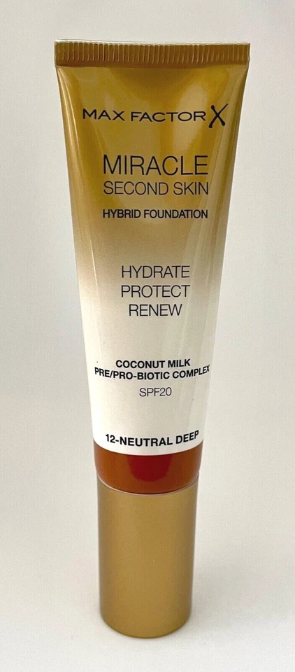 Max Factor Miracle Second Skin Hybrid Foundation, 30ml - 12 Natural Deep - Bild 1 von 1