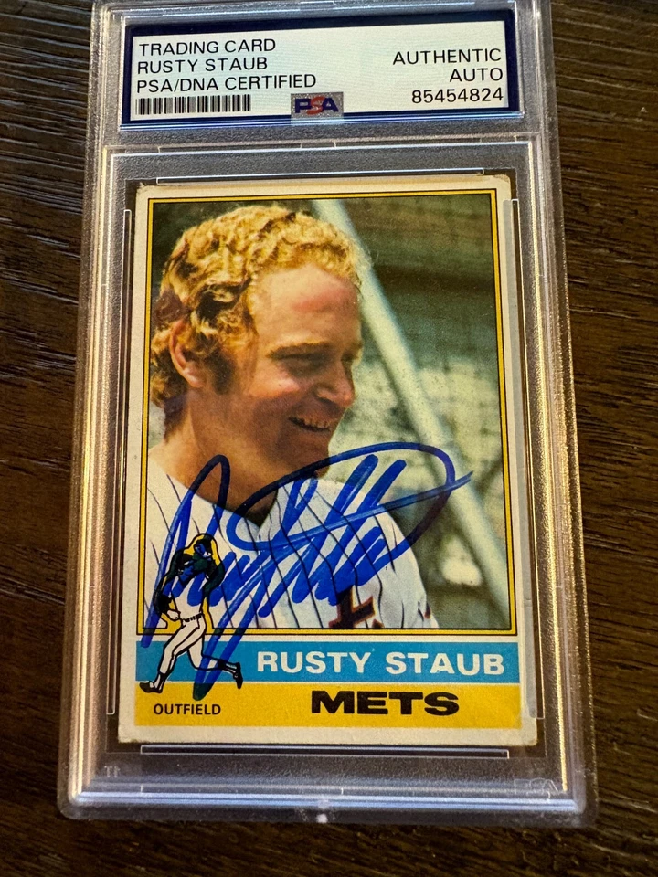 Rusty Staub NY Mets 1976 Topps signed autographed baseball card PSA AUTO - Image 1 of 1