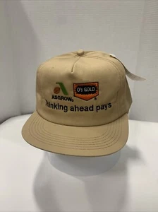 asgrow seed hat O’s Gold Tan Lined Ear Protect Hat Cap New - Picture 1 of 15