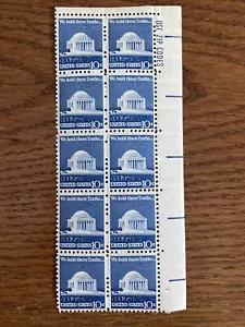 Block of 10 Jefferson Memorial U.S. Stamps: We hold these Truths . . . - Picture 1 of 1