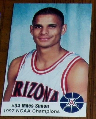 RARE MILES SIMON- 1997 UA NCAA CHAMPIONS CARD -UNIVERSITY OF ARIZONA-POLICE DEPT - Image 1 of 2