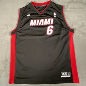 Adidas Miami Heat Lebron James V Neck Jersey #6 Boy’s Size XL (18-20) - Picture 1 of 12