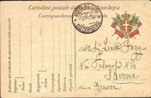 1916 WWI Italy Military Division Postal Card to Genova - Picture 1 of 2