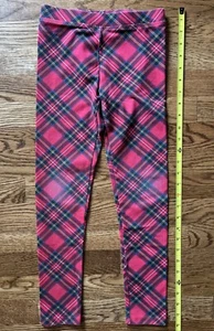 Crewcuts Girls Christmas Plaid Red Leggings Sz 8 - Picture 1 of 3