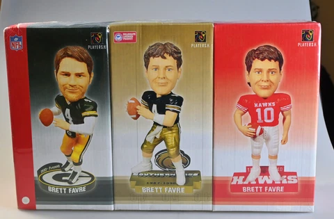 Brett Favre Green Bay Packers Players Inc. Trio 3 Bobblehead Lot Cover