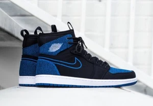 Nike Air Jordan 1 Ultra High Retro Black Sport Royal Blue Flyknit OG Men 15 Shoe - Picture 1 of 9