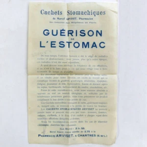 Alter Prospekt Apotheke Marcel Aviset Chartres um 1925 Magenstempel - Bild 1 von 2