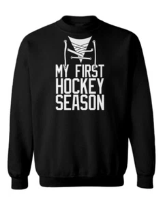 My First Hockey Season - Goalie Puck Jersey Sports Toddler Crewneck Sweater - Picture 1 of 8