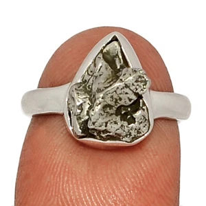 Natural Meteorite Campo Del Cielo - Argentina 925 Silver Ring s.5.5 CR60710 - Imagen 1 de 1