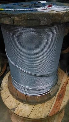 GROOVE INDUSTRIAL 1/4" Galvanized Steel Strand Cable Guy Wire 1x7 EHS (3000 Feet)