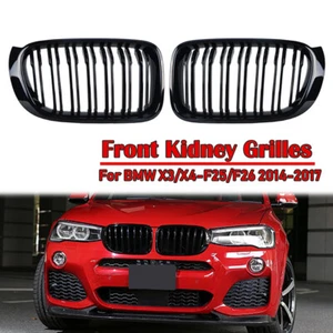 Gloss Black Front Kidney Grille Grill For 2014 2015 2016 2017 BMW X3 F25 X4 F26 - Bild 1 von 6