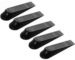 5 schwarze Kunststoff Türstopper Keilanschlagkeile Türstopper Staustopper Stopper - Bild 1 von 2