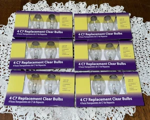 6 Packungen mit 4 Stück C7 Ersatz KLARGLAS Glühbirnen (24 Glühbirnen) NEU in PKG - Bild 1 von 5