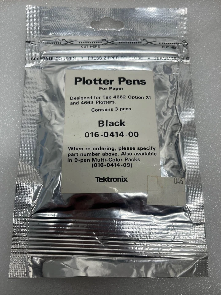 Tektronix 016-0414-00 Black Plotter Pens for 4662 and 4663 - Pack of 3 Pens NEW! - Image 1 of 2