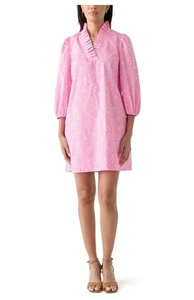 Crown & Ivy XL Pink Floral Ruffle Shift Dress 100% Cotton NWT Preppy - Picture 1 of 10