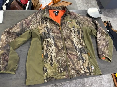 Mossy Oak Jacket Sz XL Brown Woodland Camo Hunting Nylon Light Coat Workwear Zip - Image 1 of 4