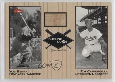 Greats Dueling Duos 2002 recuerdos individuales Yogi Berra reliquia Roy Campanella patio Foto 1 de 2