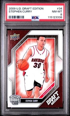 2009 UPPER DECK DRAFT EDITION STEPHEN CURRY ROOKIE PSA 8 - Image 1 of 2