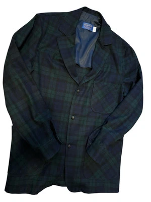 Pendleton U.S.A Wool Black Watch Tartan Plaid Button-Up LG Blazer Grandpacore - Image 1 of 4