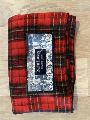 Vintage Ralph Lauren USA Made Red Tartan Plaid Throw Blanket 50x68 Equestrian - Image 1 of 4